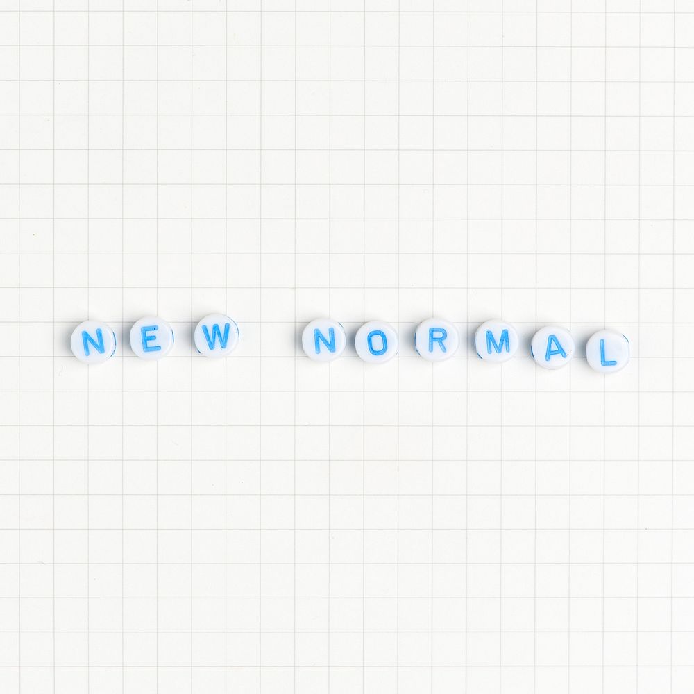 New normal word beads typography 