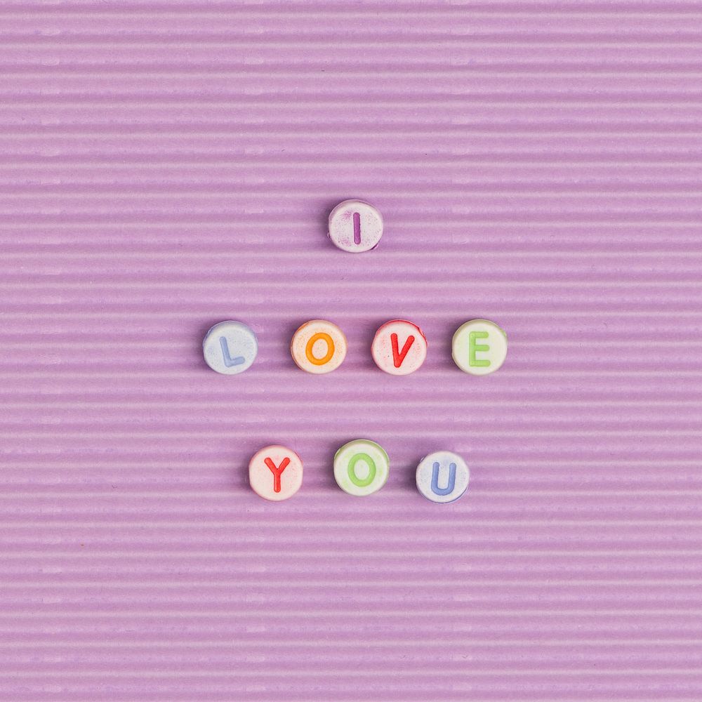 I LOVE YOU word beads alphabet