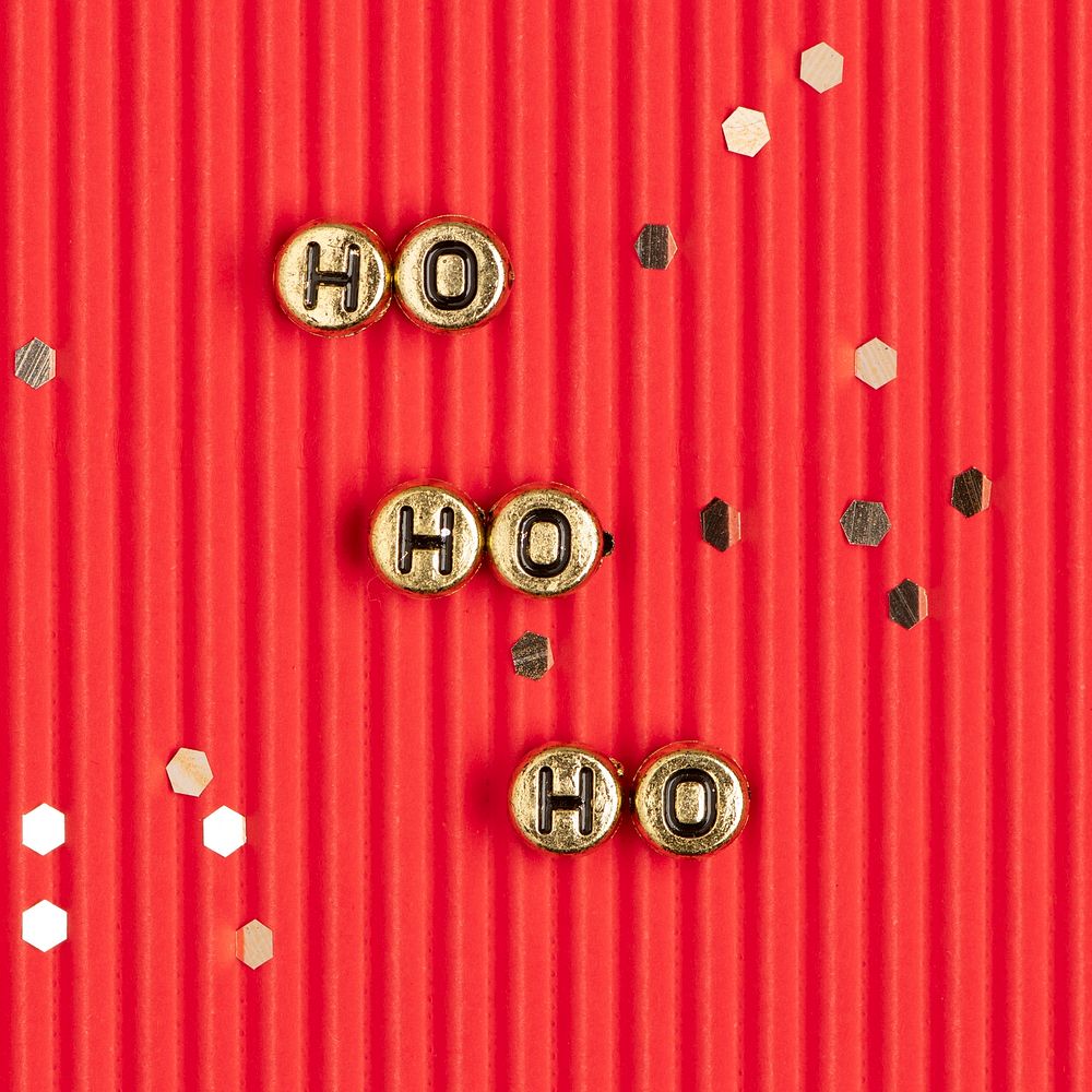 Ho Ho Ho santa laugh beads lettering 