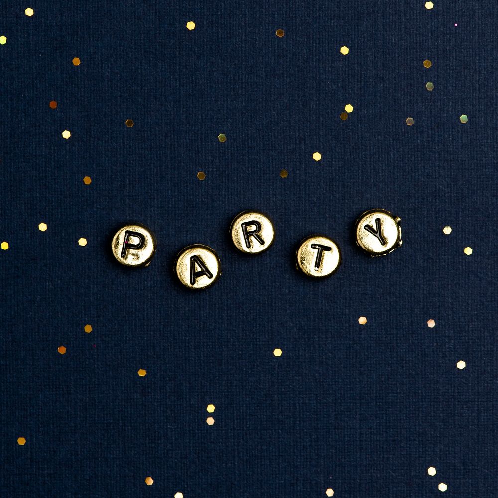 PARTY word alphabet letter beads