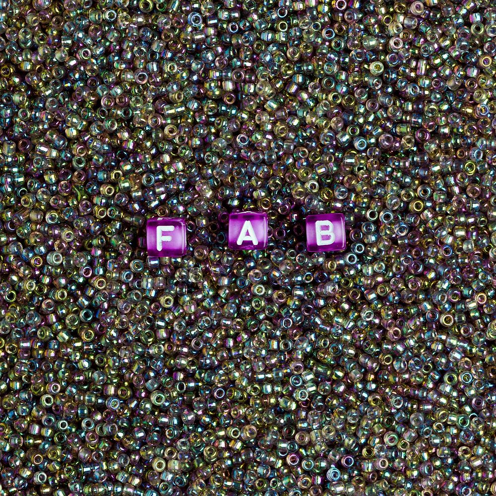 Fab word beads lettering text
