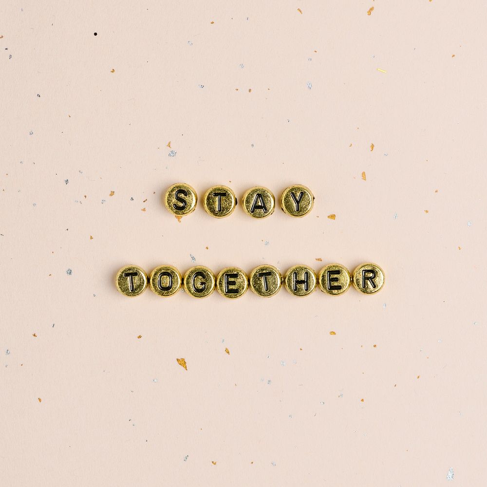 Beads letter stay together word typography