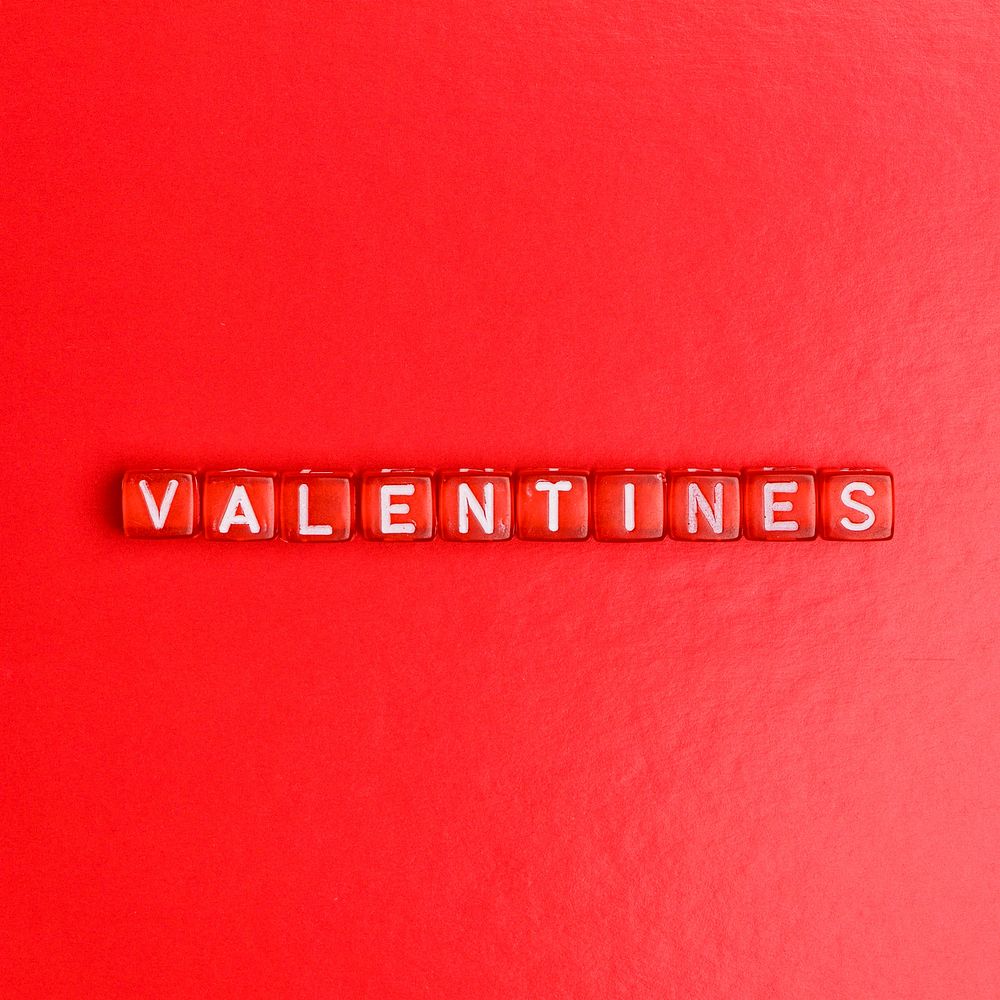 VALENTINES beads lettering word typography