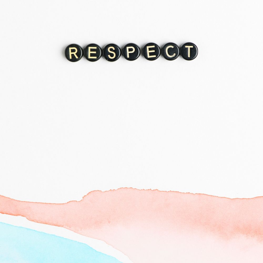 Respect word beads lettering 
