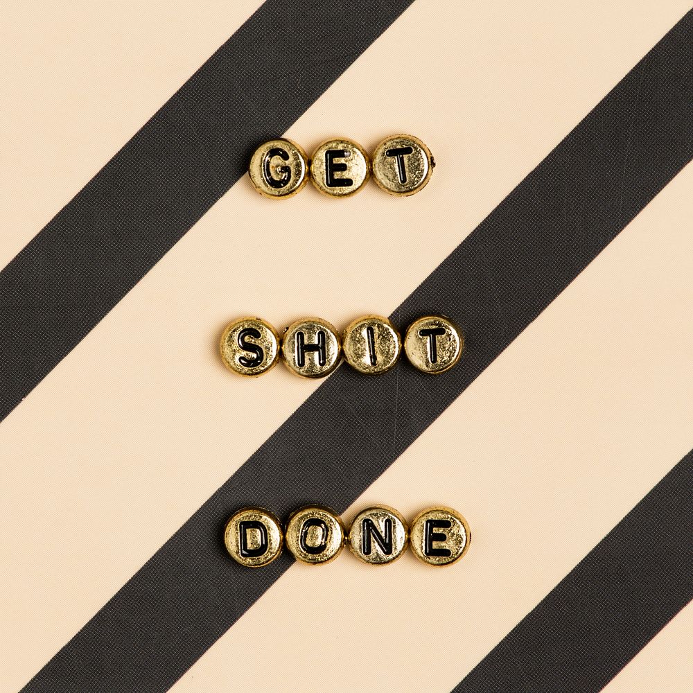 GET SHIT DONE word alphabet letter beads