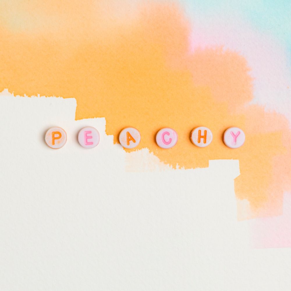 Peachy word beads lettering typography 