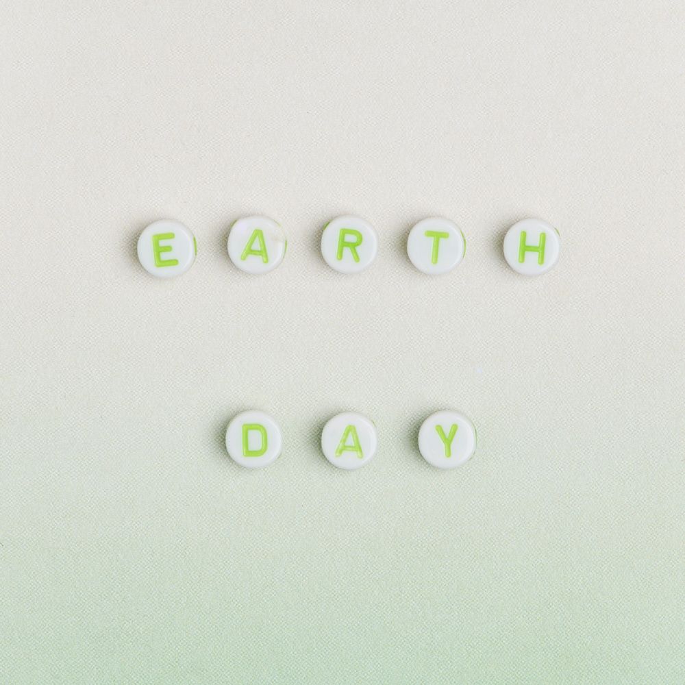 EARTH DAY beads text typography