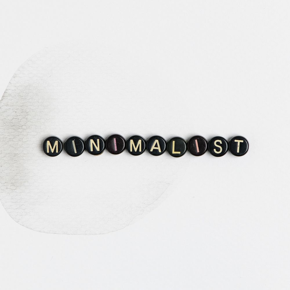 Black MINIMALIST beads text typography
