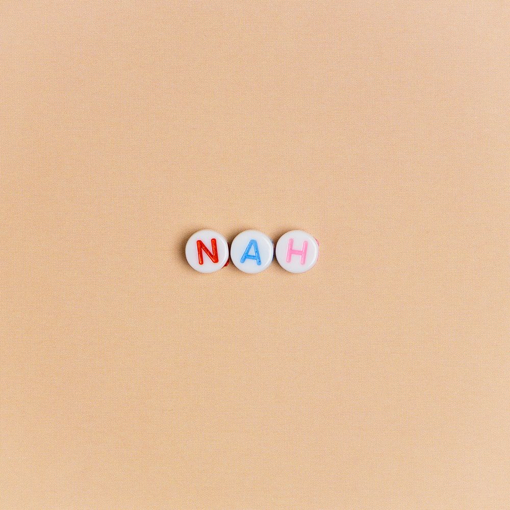 Word nah beads lettering typography