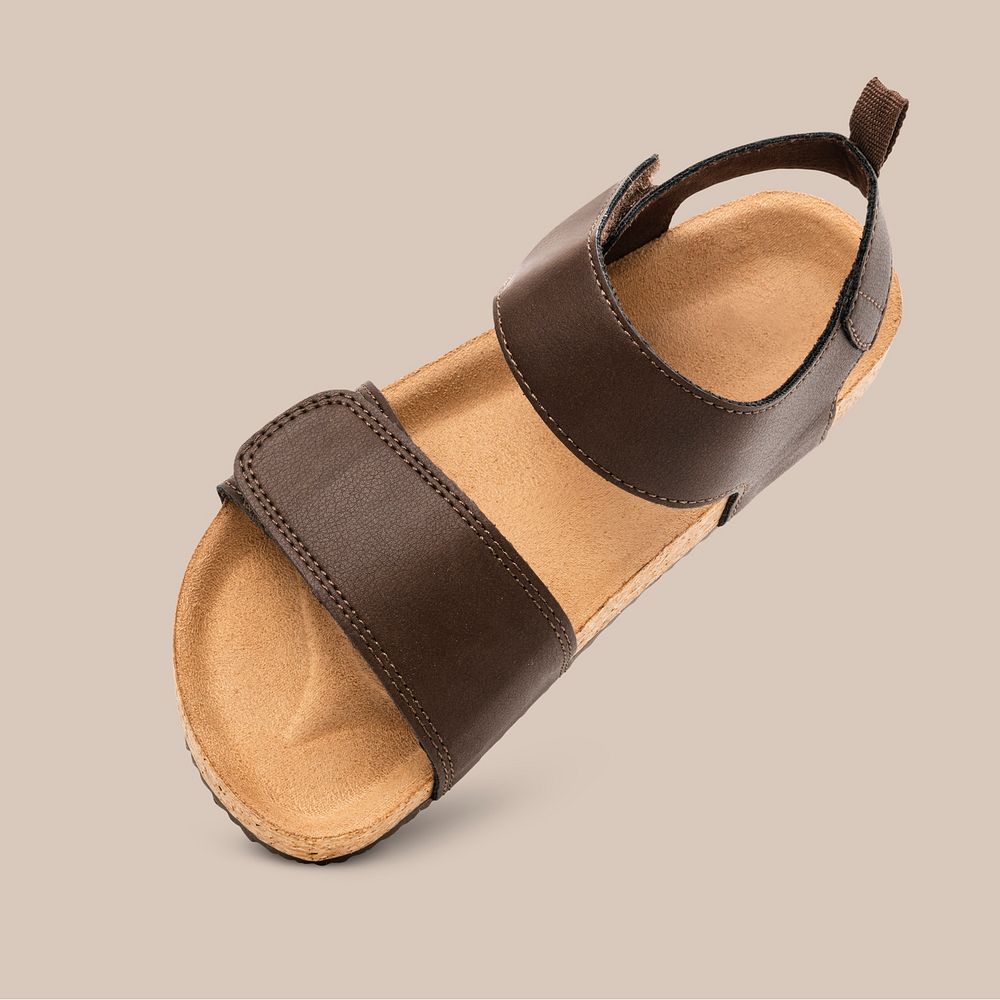 Brown flip flops mockup psd summer footwear fashion