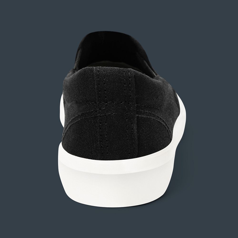 Black slip-on mockup psd streetwear sneakers fashion