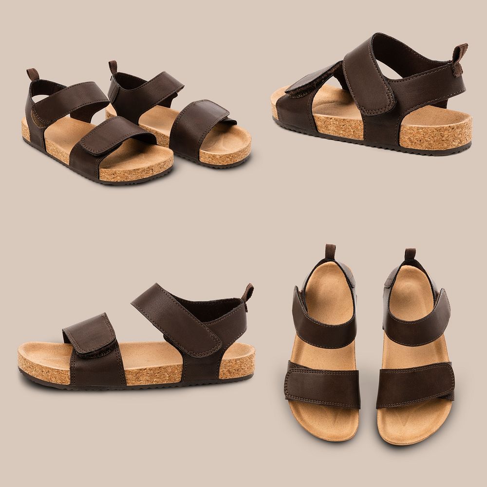 Brown flip flops summer footwear fashion set