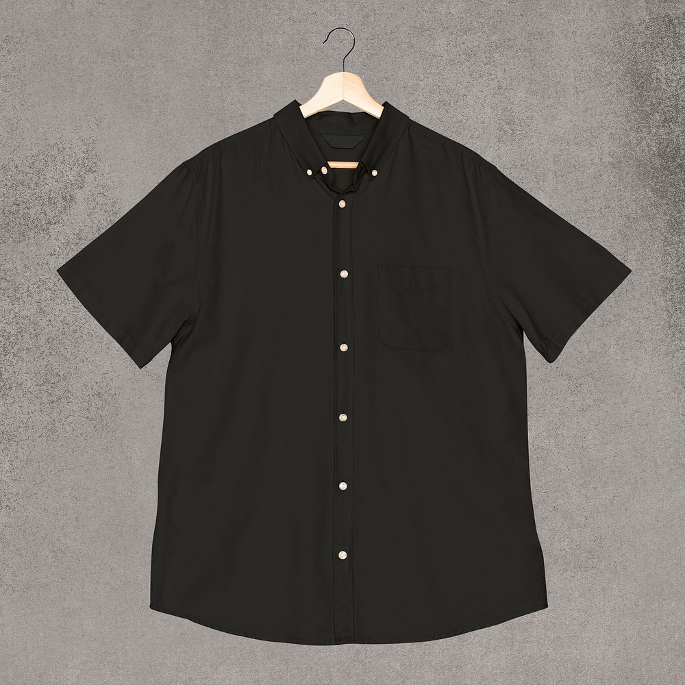 Men&rsquo;s black short sleeve shirt casual apparel