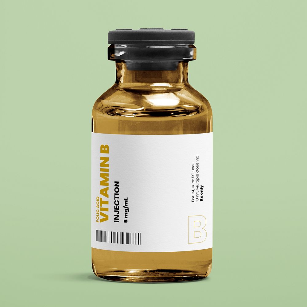 Vitamin B amber injection vial | Premium PSD Mockup - rawpixel