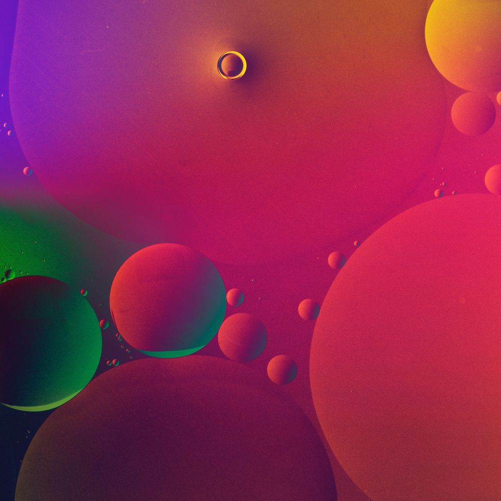 Gradient abstract background, oil bubble texture
