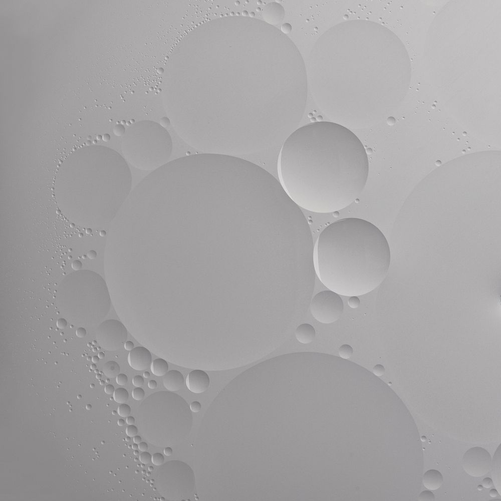 Gray abstract background, oil bubble texture