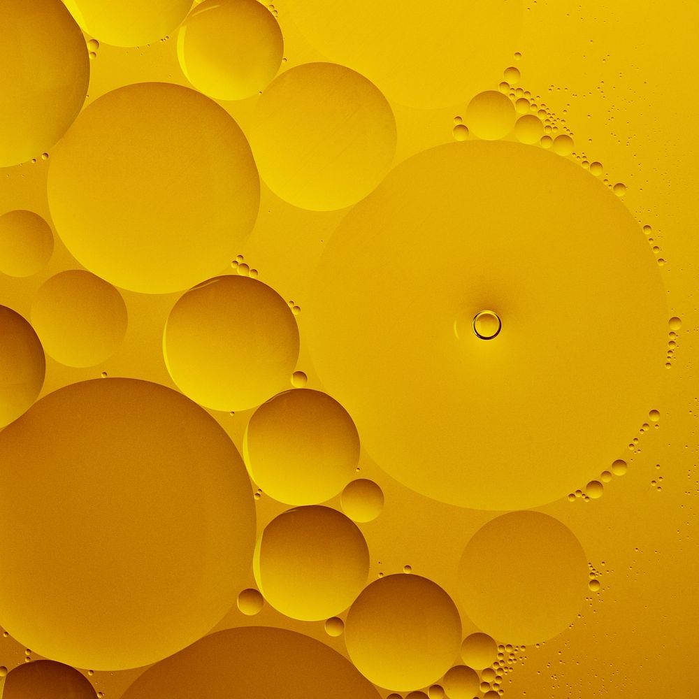 Gold abstract background, oil bubble texture