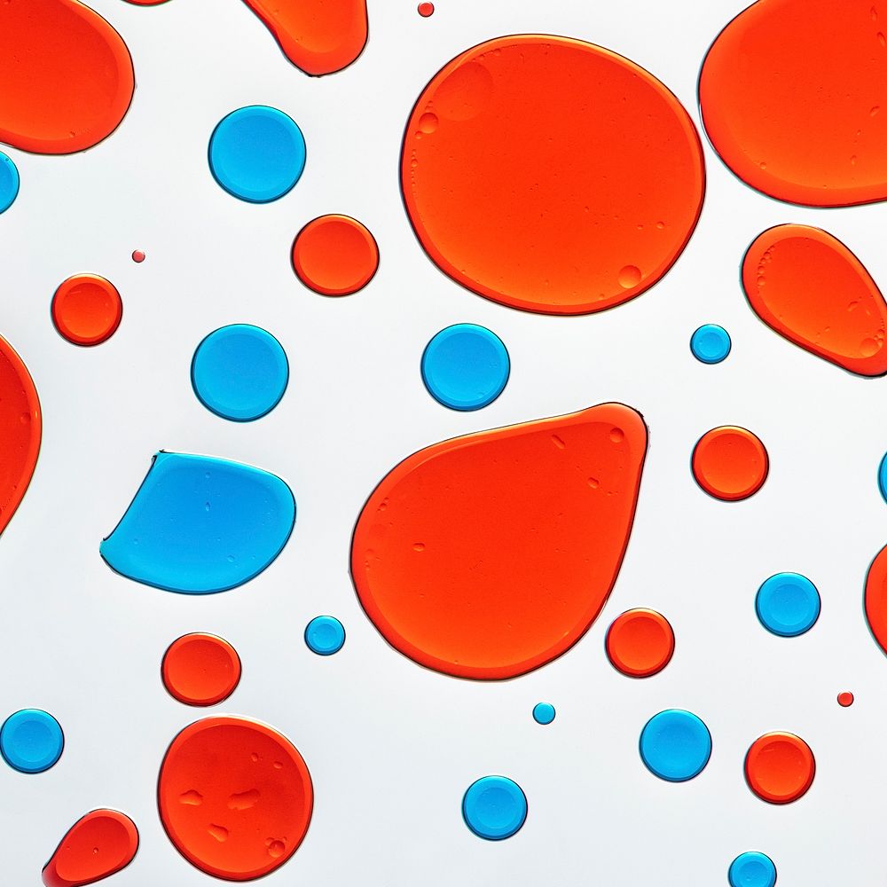 Abstract background, red oil bubble in water