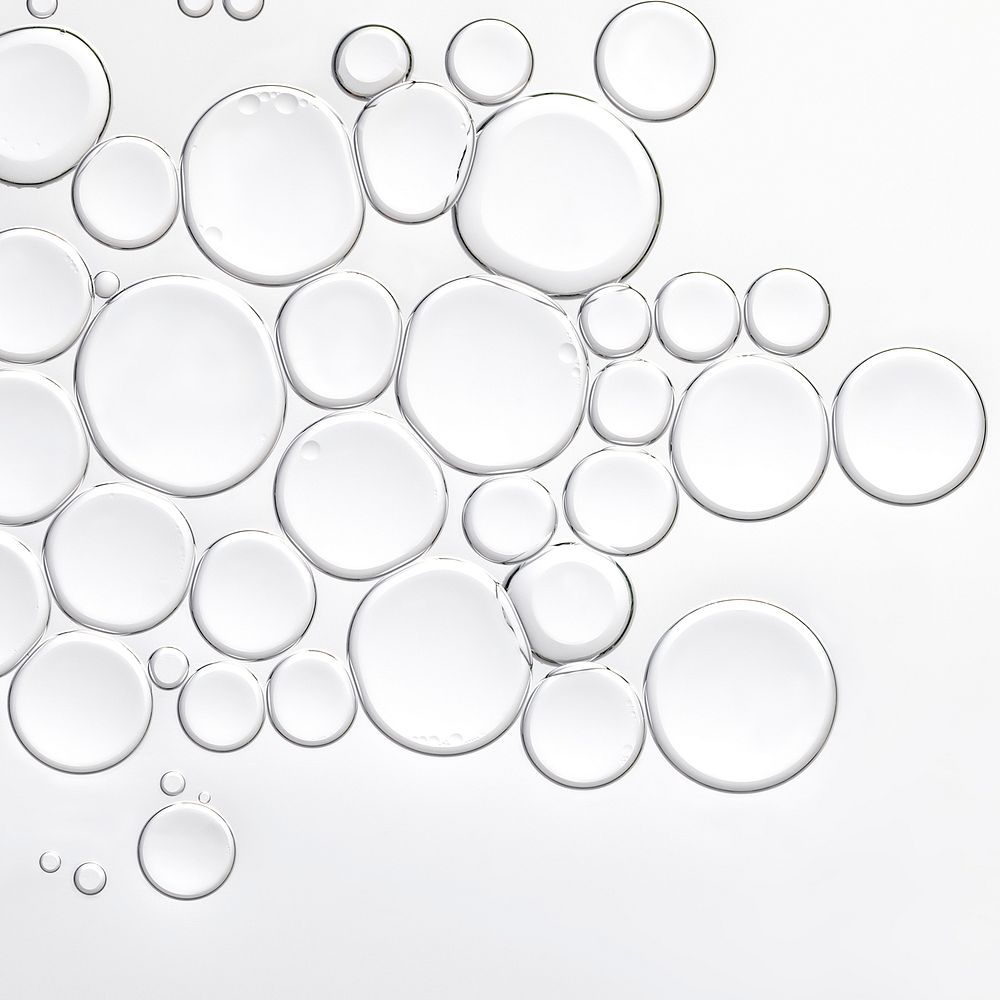 White background, oil bubble in water