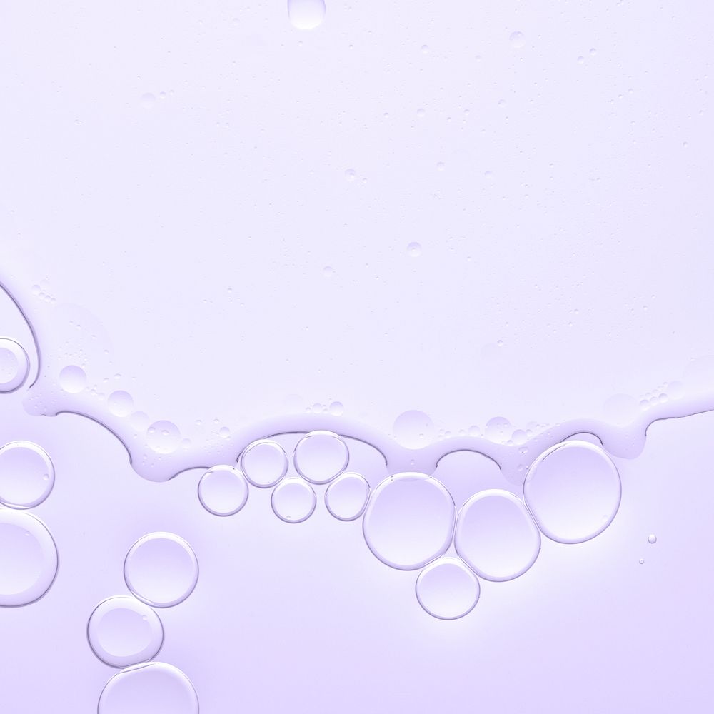 Purple background, oil bubble in water