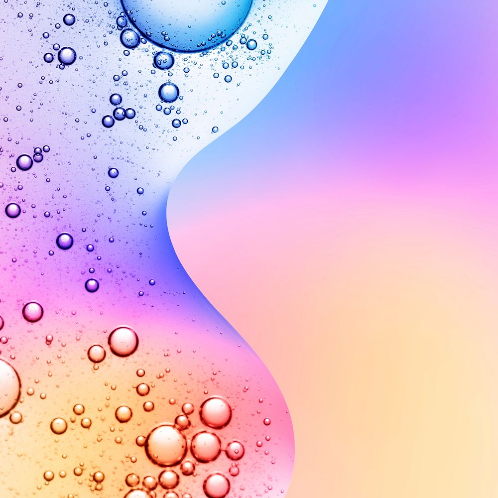 Gradient background, oil bubble in water