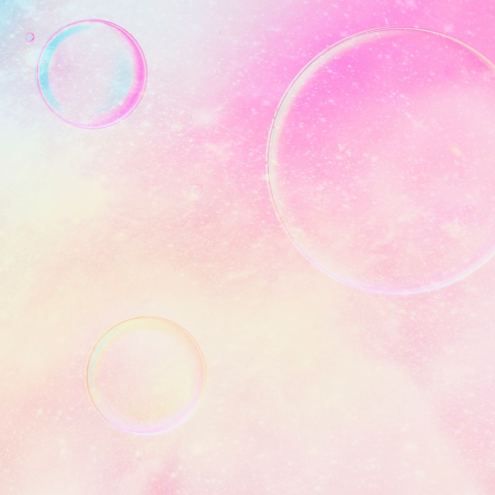 Pink background, abstract oil bubble texture