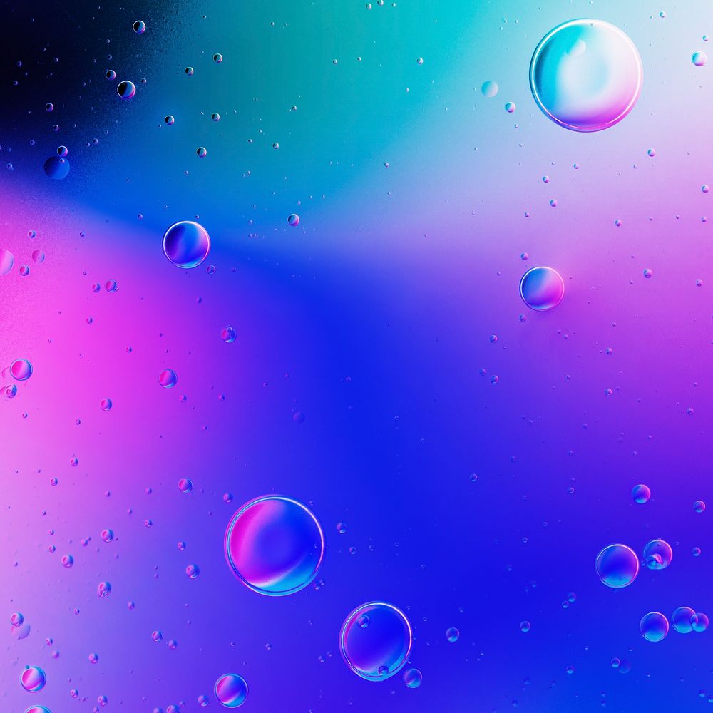 Gradient background, oil bubble in water