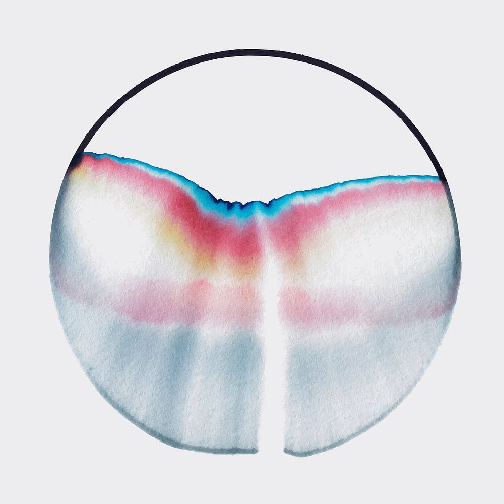 Aesthetic abstract chromatography art vector circle element