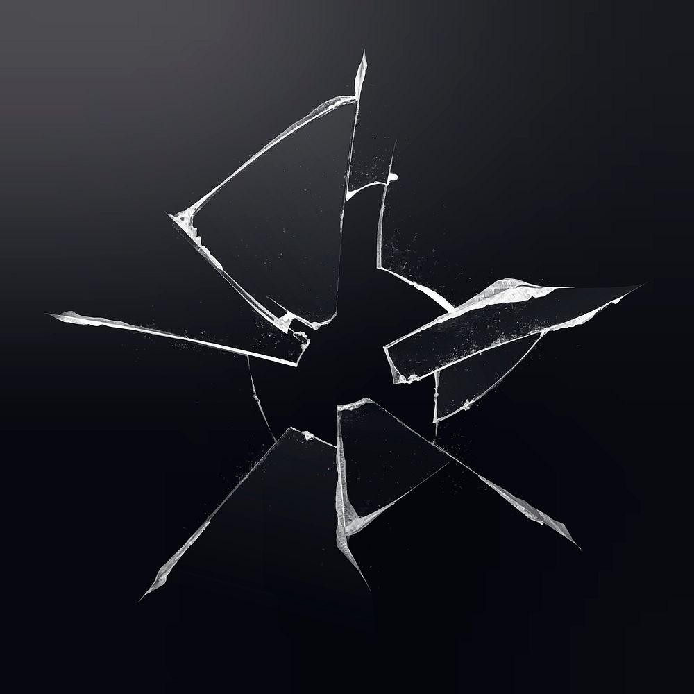 Black background vector with broken glass effect