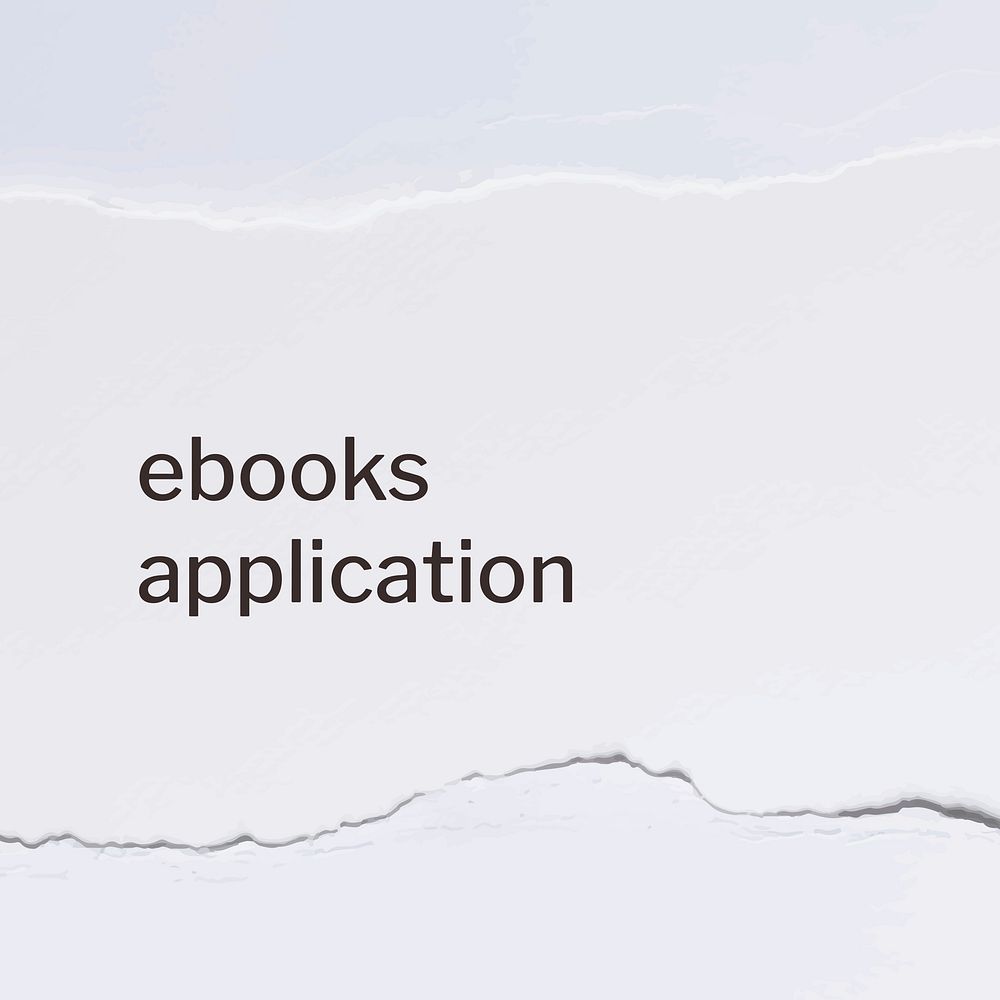 Minimal ebooks application template vector ripped paper craft social media ad