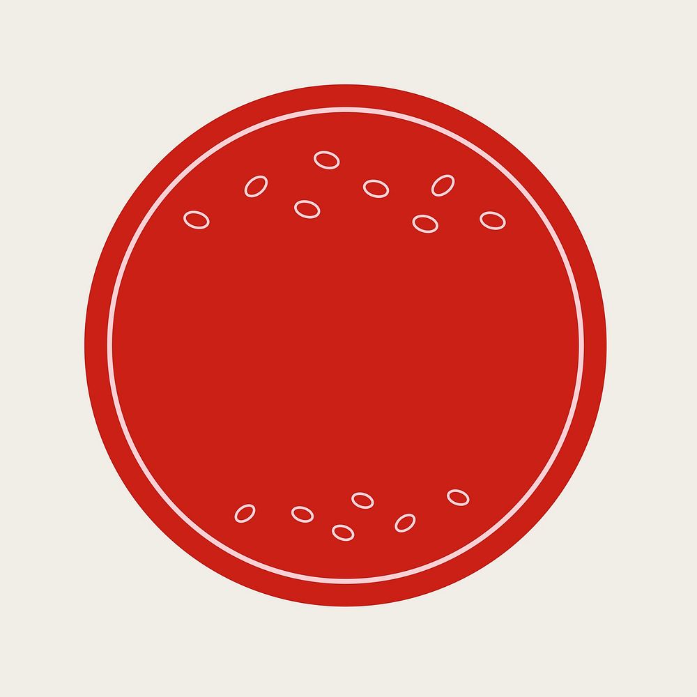 Blank badge element in red color