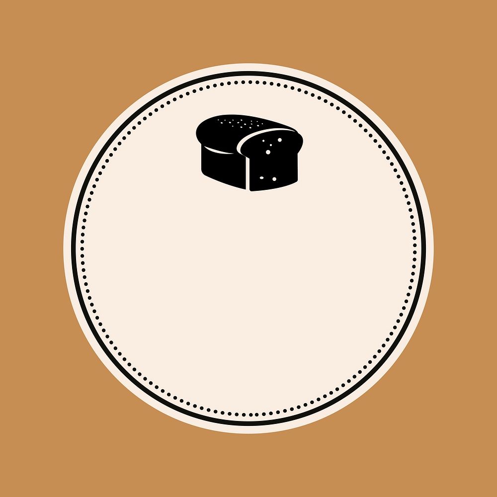 Bakery badge element in cream color