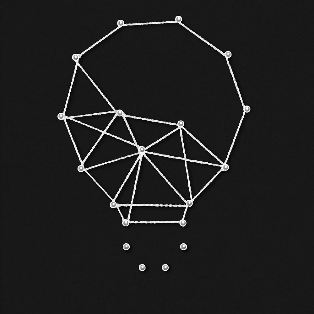 Light bulb connecting dots, abstract geometric idea design