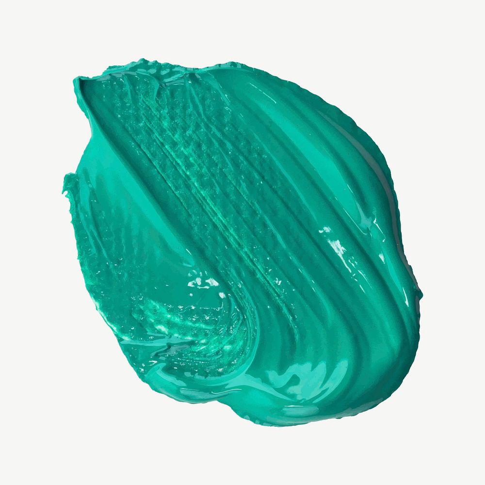 Green paint smear textured vector brush stroke creative art graphic