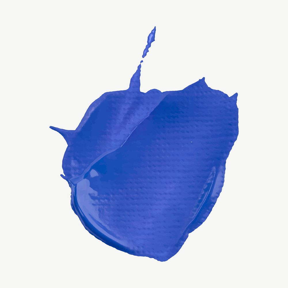 Blue paint smear textured vector brush stroke creative art graphic
