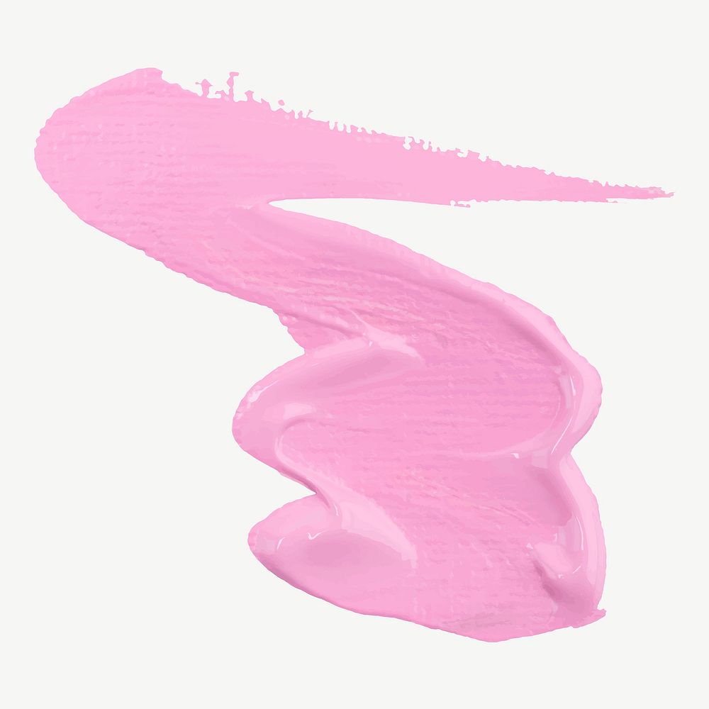 Pink acrylic paint textured vector brush stroke creative art graphic