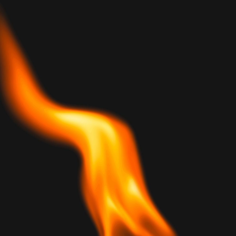 Burning flame background, fire border realistic vector black image
