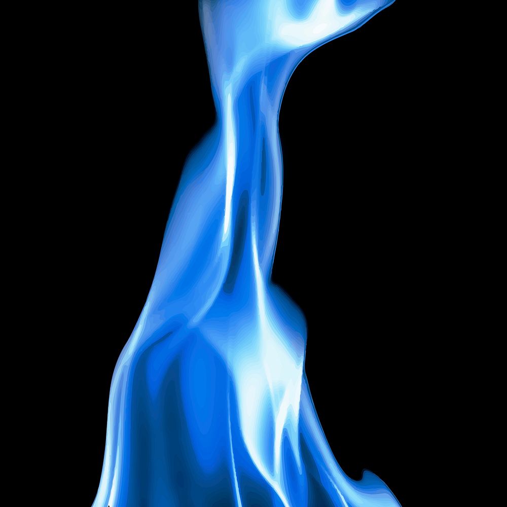 Blue flame background, fire realistic vector dark image