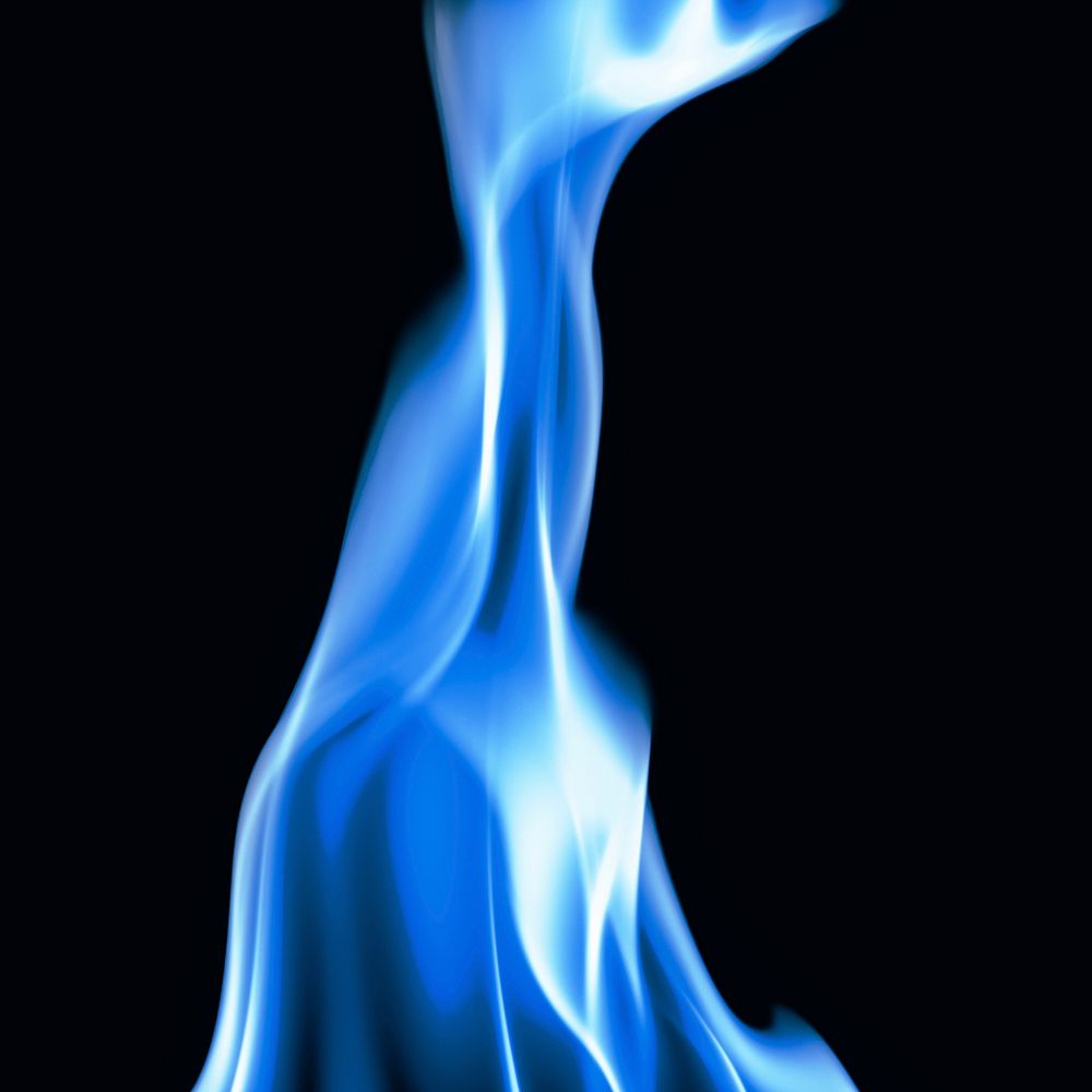 Blue flame background, fire realistic dark image