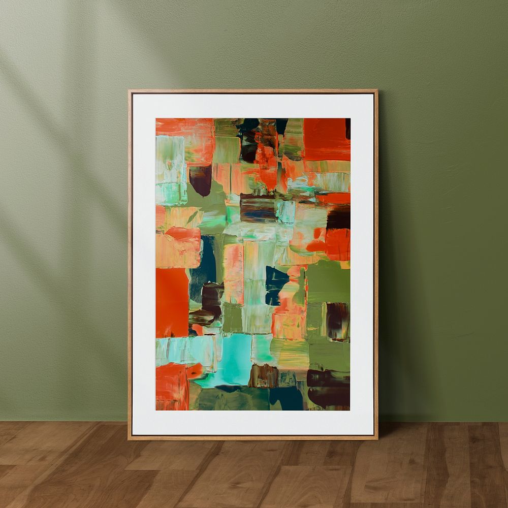 Frame with textured painting, abstract art design image