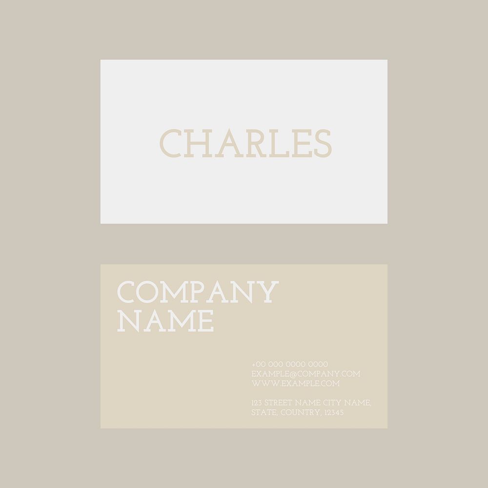Business card template vector in gold and white tone flatlay