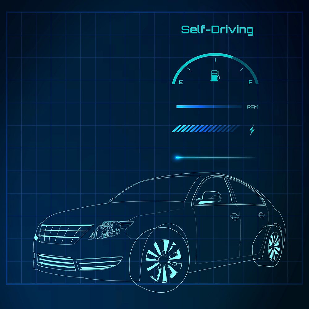 Blue sedan automotive design vector
