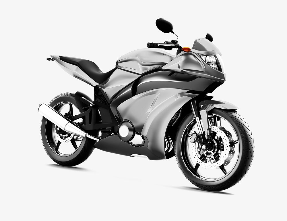 Gray sports bike 3D vector