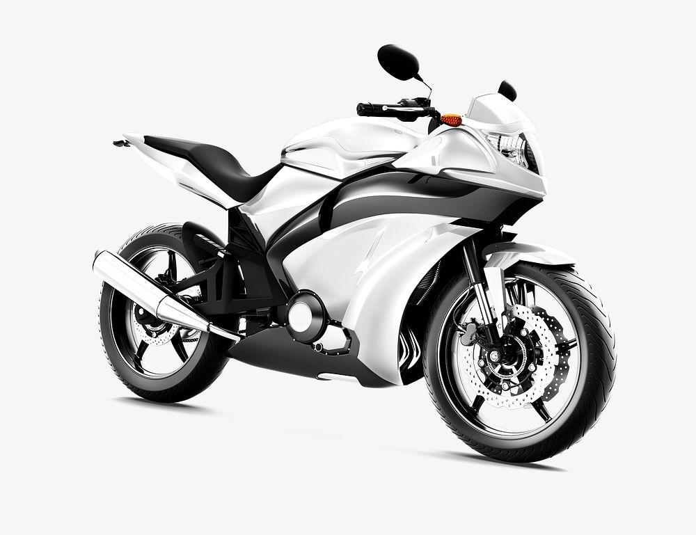 White sports bike 3D vector