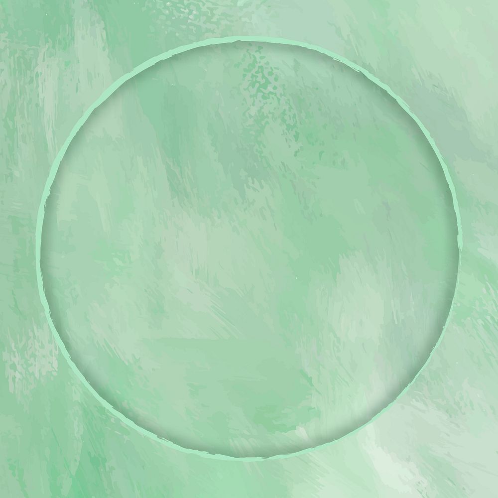 Round frame on green background vector