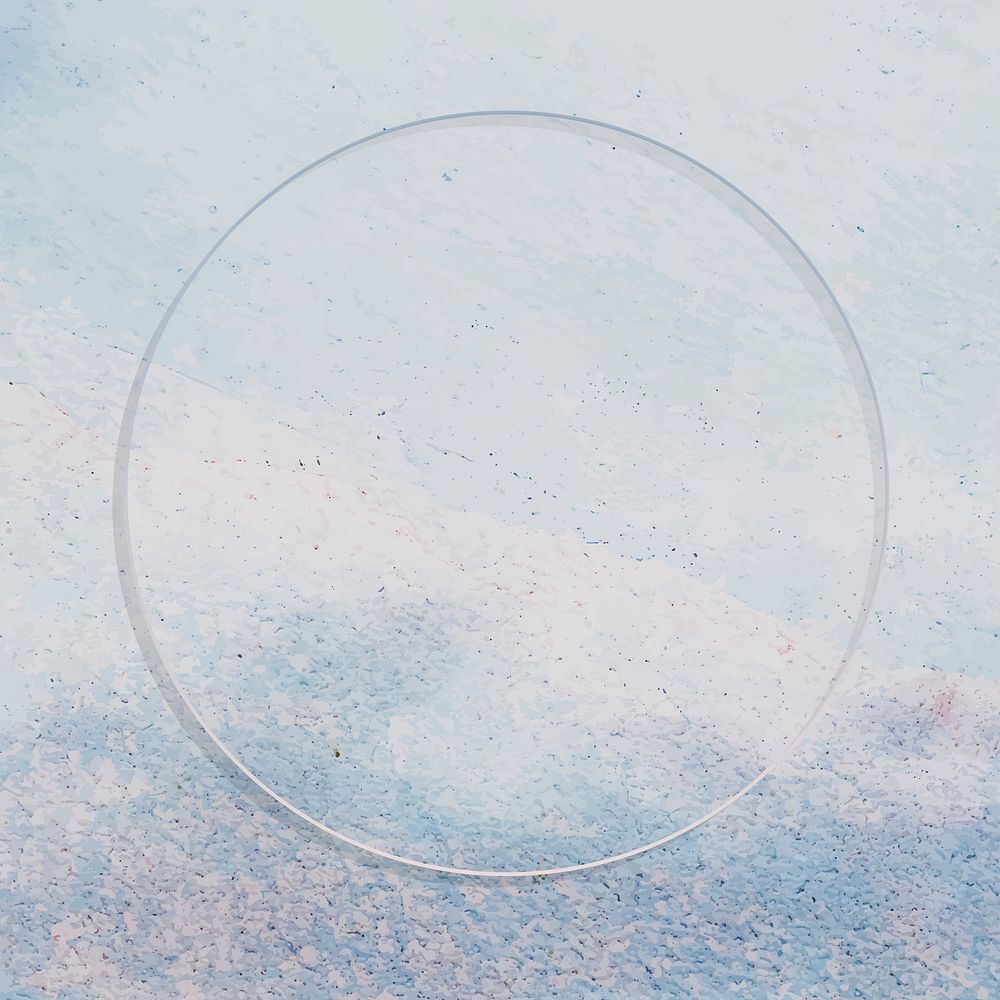 Round frame on light blue paint textured background vector