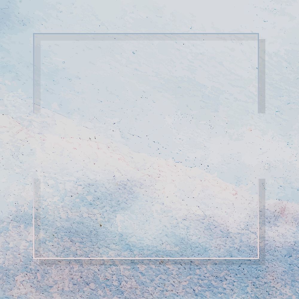 Square frame on light blue paint textured background vector