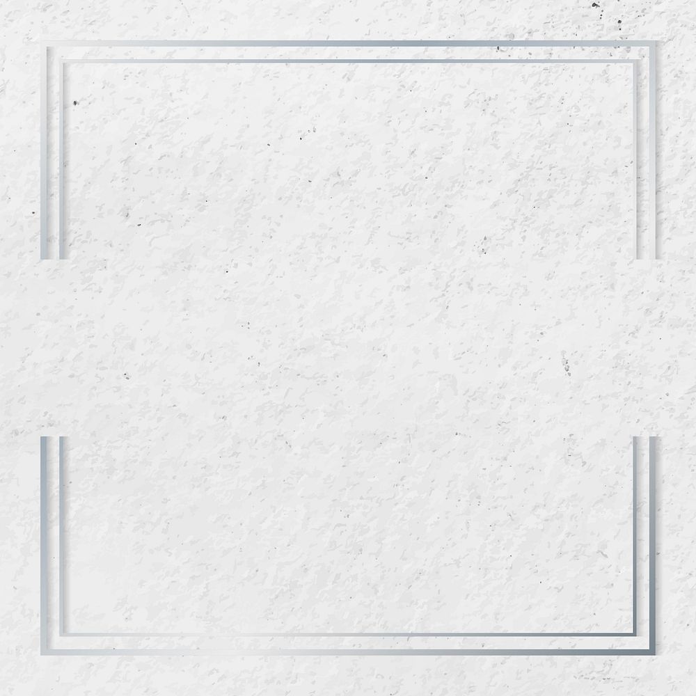 Square silver frame on cement textured background vector