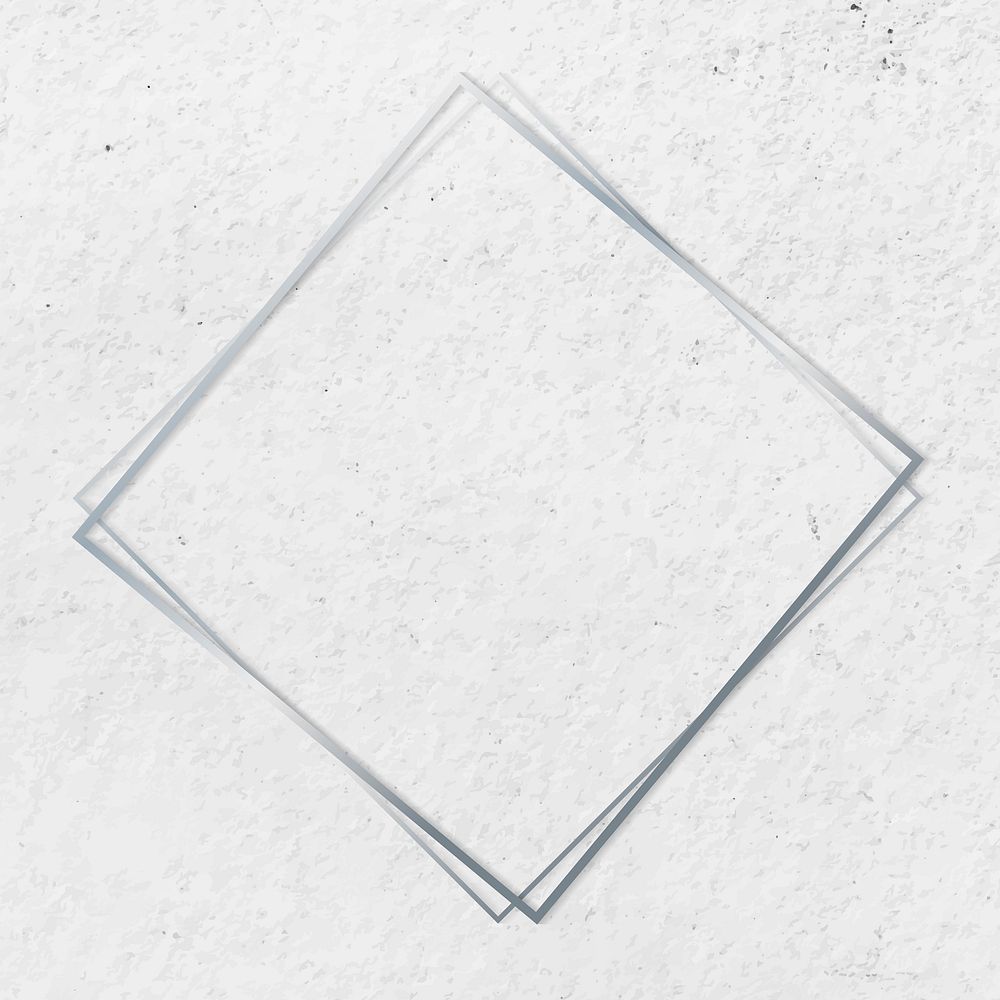 Rhombus silver frame on cement textured background vector