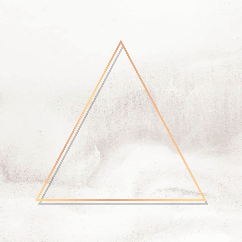 Triangle copper frame on white marble background vector